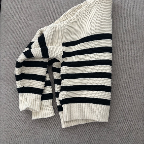 Alex Mill Striped Black and Cream Women's Sweater - Picture 4 of 7